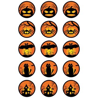 Muffinaufleger Cupcakes Muffins Halloween Zuckerpapier HW03