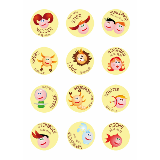 Muffinaufleger Cupcakes Muffins Kindergeburtstag Sternzeichen SZ01