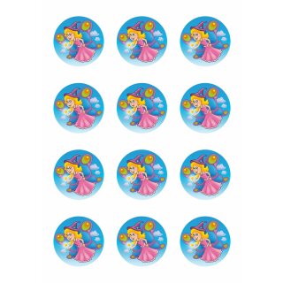 Muffinaufleger Cupcakes Muffins Zuckerpapier Kindergeburtstag Hexe Prinzessin Fee Fantasy FT03