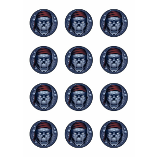 Muffinaufleger Cupcakes Muffins Kindergeburtstag Piratenparty Totenkopf Pirat Seefahrt PT02