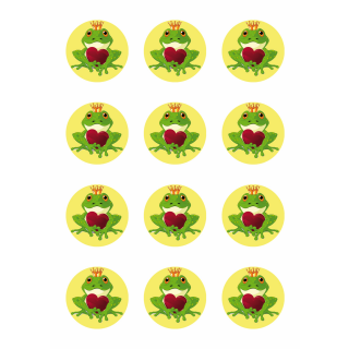 Muffinaufleger Cupcakes Muffins Kindergeburtstag Tiere Frosch FR01 (Zuckerpapier)