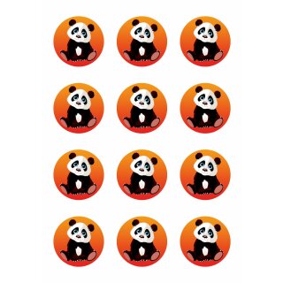 Muffinaufleger Cupcakes Muffins Kindergeburtstag Tiere Panda PB01 (Zuckerpapier)