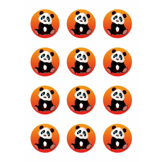 Muffinaufleger Cupcakes Muffins Kindergeburtstag Tiere Panda PB01 (Zuckerpapier)