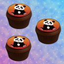 Muffinaufleger Cupcakes Muffins Kindergeburtstag Tiere Panda PB01 (Zuckerpapier)