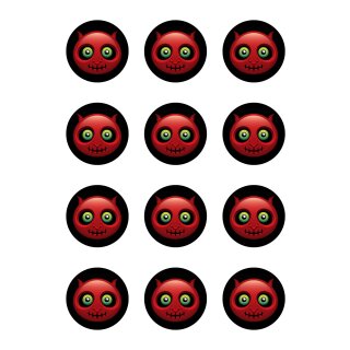 Muffinaufleger Cupcakes Muffins Halloween Zuckerpapier Smiley Böse HW07