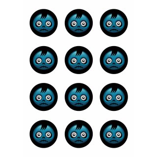 Muffinaufleger Cupcakes Muffins Halloween Zuckerpapier Smiley HW09