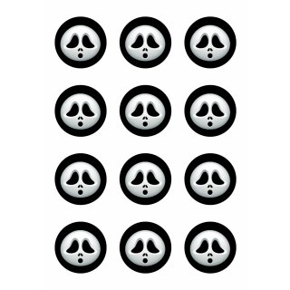 Muffinaufleger Cupcakes Muffins Halloween Zuckerpapier Smiley Scream HW12