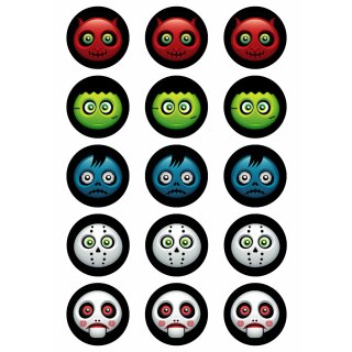 Muffinaufleger Cupcakes Muffins Halloween Zuckerpapier Smileys HW13