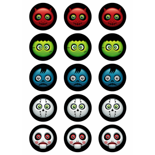 Muffinaufleger Cupcakes Muffins Halloween Zuckerpapier Smileys HW13