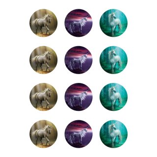 Muffinaufleger Cupcakes Muffins Zuckerpapier Kindergeburtstag Fantasy Einhorn Einhörner FT06
