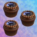 Muffinaufleger Cupcakes Muffins Halloween Zuckerpapier schwarze Katze HW06