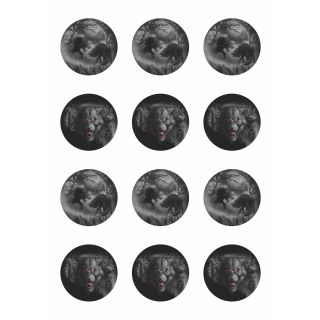 Muffinaufleger Cupcakes Muffins Halloween Zuckerpapier Werwolf HW18