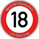 Tortenaufleger Fototorte Tortenbild Warnschild 18....