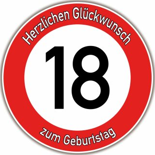 Tortenaufleger Fototorte Tortenbild Warnschild 18. Geburtstag rund 20 cm GB03 (Zuckerpapier)