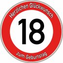 Tortenaufleger Fototorte Tortenbild Warnschild 18....