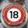 Tortenaufleger Fototorte Tortenbild Warnschild 18. Geburtstag rund 20 cm GB03 (Zuckerpapier)