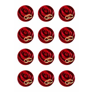 Muffinaufleger Cupcakes Muffins Zuckerpapier Hochzeit Rose Ringe HZ28