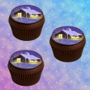 Muffinaufleger Cupcakes Muffins Kindergeburtstag Weihnachten Schneehütte WN03
