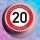 Tortenaufleger Fototorte Tortenbild Warnschild 20. Geburtstag rund 14 cm GB04 (Zuckerpapier)