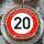 Tortenaufleger Fototorte Tortenbild Warnschild 20. Geburtstag rund 20 cm GB04 (Zuckerpapier)