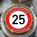 Tortenaufleger Fototorte Tortenbild Warnschild 25....
