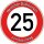 Tortenaufleger Fototorte Tortenbild Warnschild 25. Geburtstag rund 20 cm GB05 (Zuckerpapier)