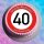 Tortenaufleger Fototorte Tortenbild Warnschild 40. Geburtstag rund 14 cm GB07 (Zuckerpapier)