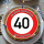 Tortenaufleger Fototorte Tortenbild Warnschild 40. Geburtstag rund 14 cm GB07 (Zuckerpapier)