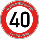 Tortenaufleger Fototorte Tortenbild Warnschild 40....