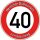Tortenaufleger Fototorte Tortenbild Warnschild 40. Geburtstag rund 20 cm GB07 (Zuckerpapier)