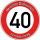 Tortenaufleger Fototorte Tortenbild Warnschild 40. Geburtstag rund 20 cm GB07 (Zuckerpapier)