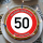 Tortenaufleger Fototorte Tortenbild Warnschild 50. Geburtstag rund 14 cm GB08 (Zuckerpapier)