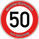 Tortenaufleger Fototorte Tortenbild Warnschild 50....