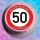 Tortenaufleger Fototorte Tortenbild Warnschild 50. Geburtstag rund 20 cm GB08 (Zuckerpapier)