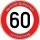 Tortenaufleger Fototorte Tortenbild Warnschild 60. Geburtstag rund 14 cm GB09 (Zuckerpapier)