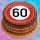 Tortenaufleger Fototorte Tortenbild Warnschild 60. Geburtstag rund 14 cm GB09 (Zuckerpapier)
