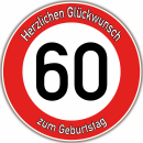 Tortenaufleger Fototorte Tortenbild Warnschild 60....