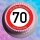 Tortenaufleger Fototorte Tortenbild Warnschild 70. Geburtstag rund 14 cm GB10 (Zuckerpapier)