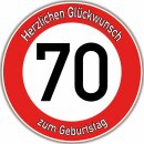 Tortenaufleger Fototorte Tortenbild Warnschild 70....