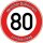 Tortenaufleger Fototorte Tortenbild Warnschild 80. Geburtstag rund 14 cm GB11 (Zuckerpapier)
