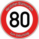 Tortenaufleger Fototorte Tortenbild Warnschild 80....