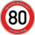 Tortenaufleger Fototorte Tortenbild Warnschild 80. Geburtstag rund 20 cm GB11 (Zuckerpapier)