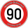 Tortenaufleger Fototorte Tortenbild Warnschild 90. Geburtstag rund 14 cm GB12 (Zuckerpapier)