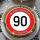 Tortenaufleger Fototorte Tortenbild Warnschild 90. Geburtstag rund 14 cm GB12 (Zuckerpapier)