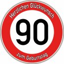 Tortenaufleger Fototorte Tortenbild Warnschild 90....