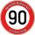 Tortenaufleger Fototorte Tortenbild Warnschild 90. Geburtstag rund 20 cm GB12 (Zuckerpapier)