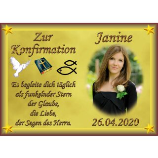 Tortenaufleger Fototorte Tortenbild zur Konfirmation DIN A5 K24
