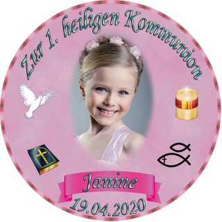 Tortenaufleger Fototorte Tortenbild zur Kommunion rund 14 cm Durchmesser K2