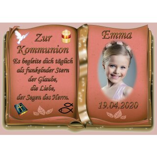 Tortenaufleger Fototorte Tortenbild zur Kommunion Buchform DIN A4 K32