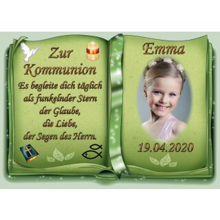 Tortenaufleger Fototorte Tortenbild zur Kommunion Buchform DIN A5 K30